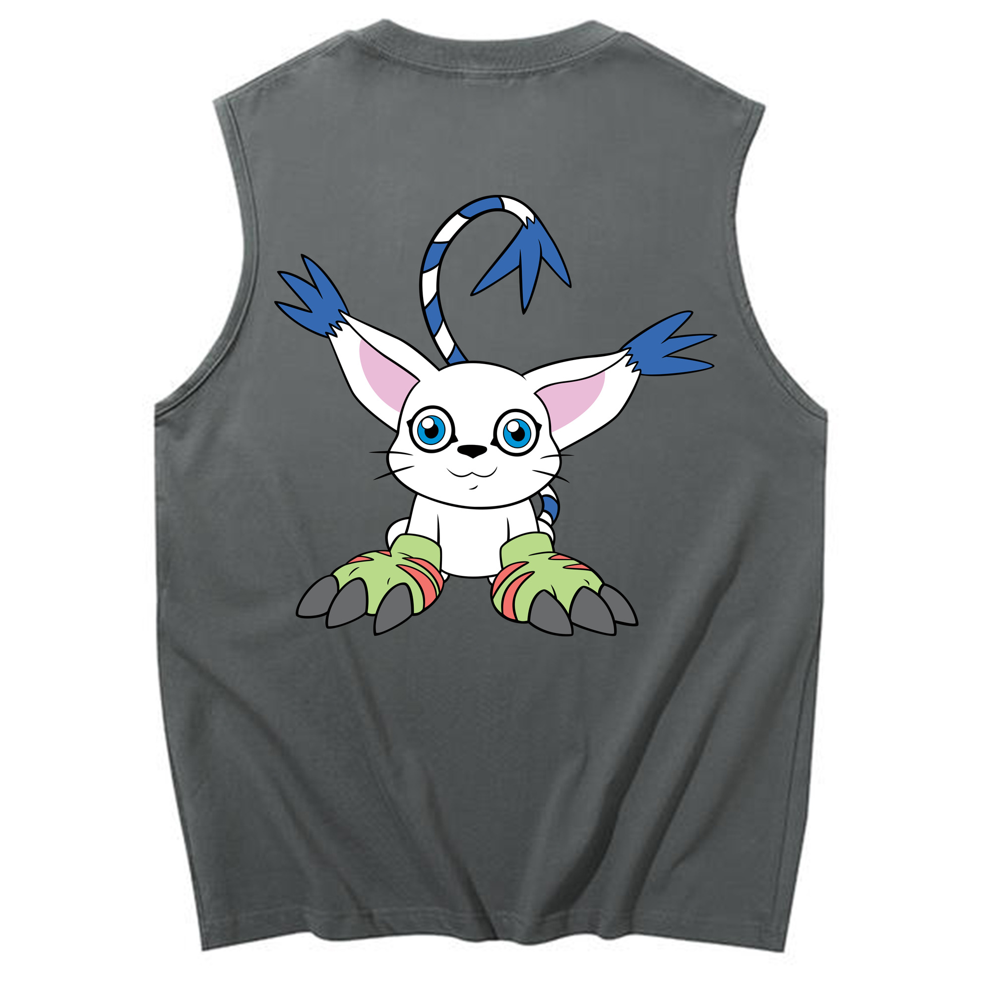 （画像用） Digimon デジタルモンスター/デジモン コットン100％タンクトップ（背面プリント）